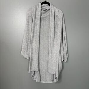 Express Women's Gray Oversized Draped Wool Blend Cardigan Sweater - Size Large